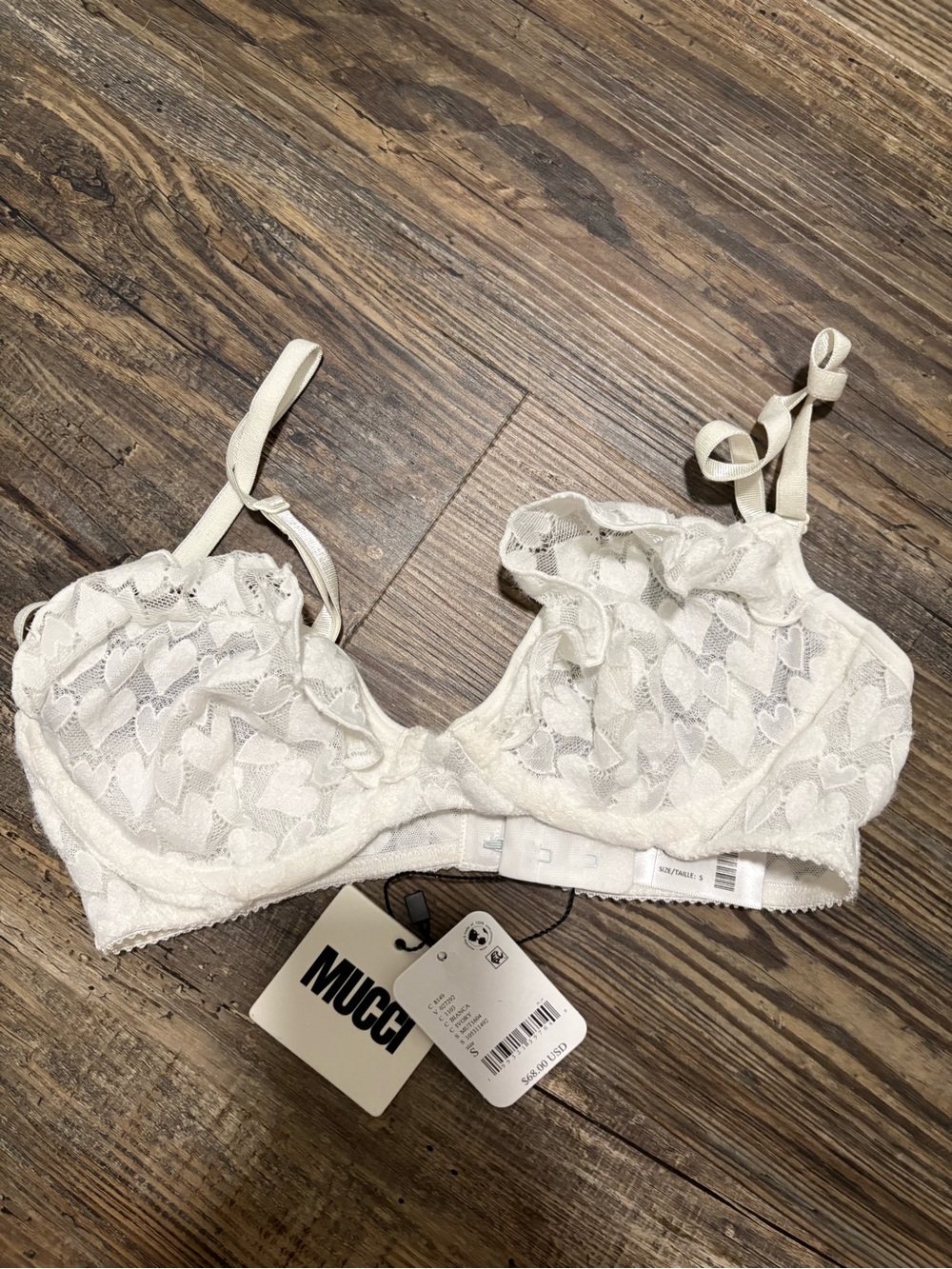 Free People Women’s Mucci Scarlette Heart Lace Underwire Bra $58.00 Size Small